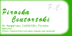 piroska csutortoki business card